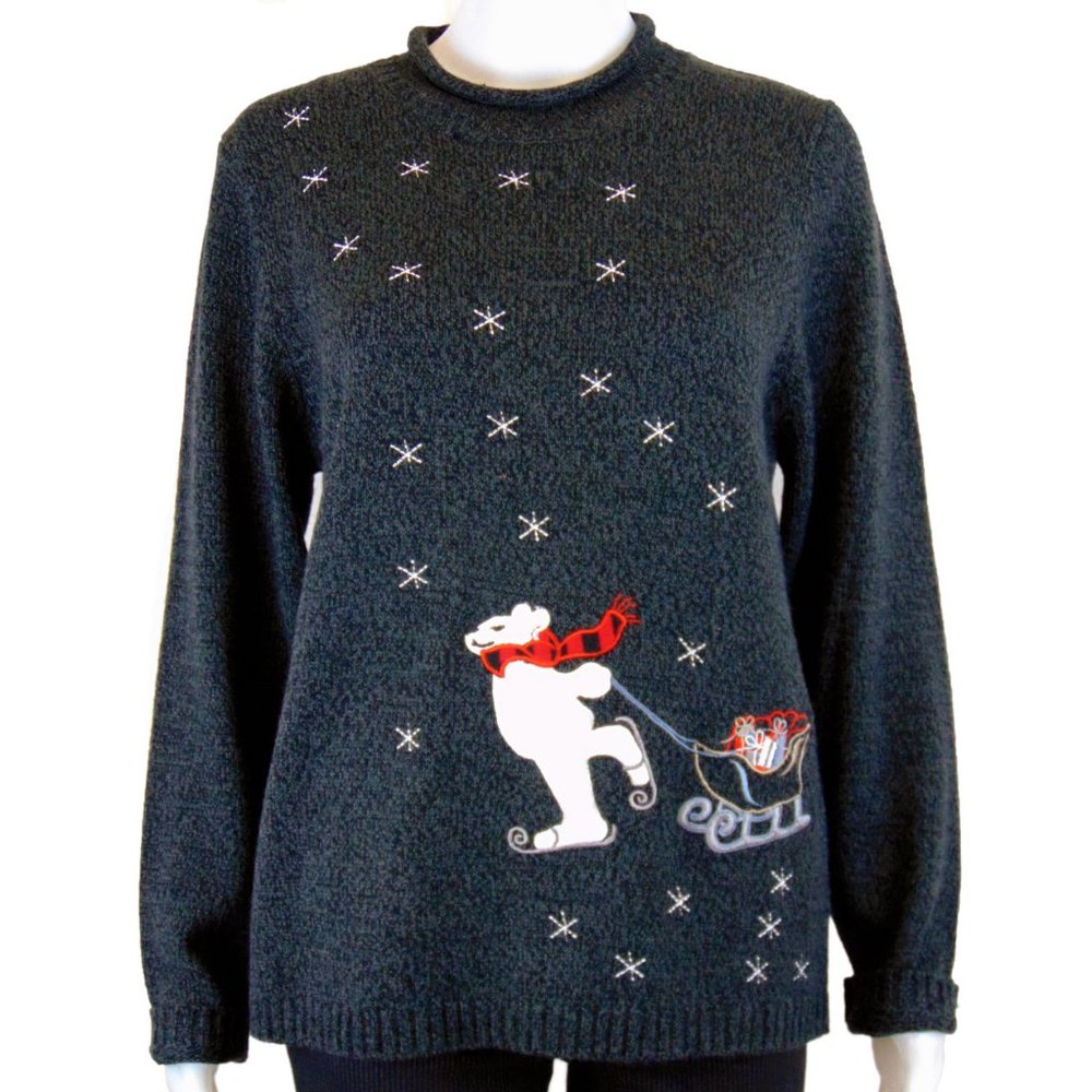Blackish Gray Skate Bear Pullover - Size S - NWT